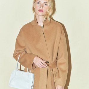 RARE Rouje Philou Wool Long Coat Camel Tan XS 34 Jeanne Damas